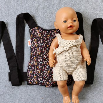 Handgemaakte poppendraagdoek Daisy
