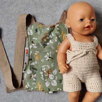 Handgemaakte poppendraagdoek Ivan