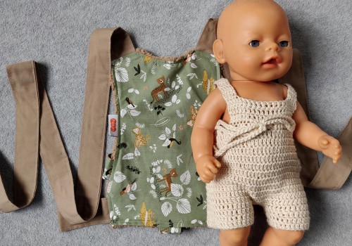 Handgemaakte poppendraagdoek Ivan