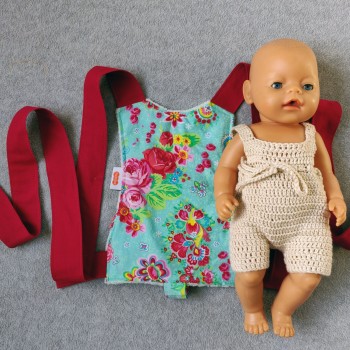 Handgemaakte poppendraagdoek Zoë