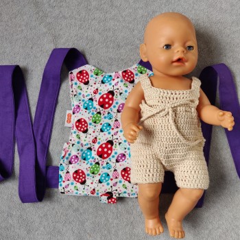 Handgemaakte poppendraagdoek Lieve