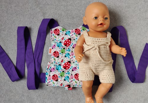 Handgemaakte poppendraagdoek Lieve