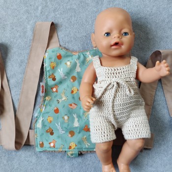 Handgemaakte poppendraagdoek Riley
