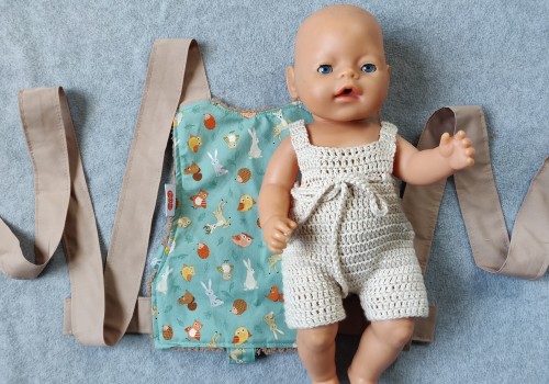 Handgemaakte poppendraagdoek Riley