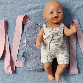 Handgemaakte poppendraagdoek Joy