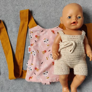 Handgemaakte poppendraagdoek Mae
