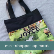 handgemaakte mini-shopper op maat Joyce